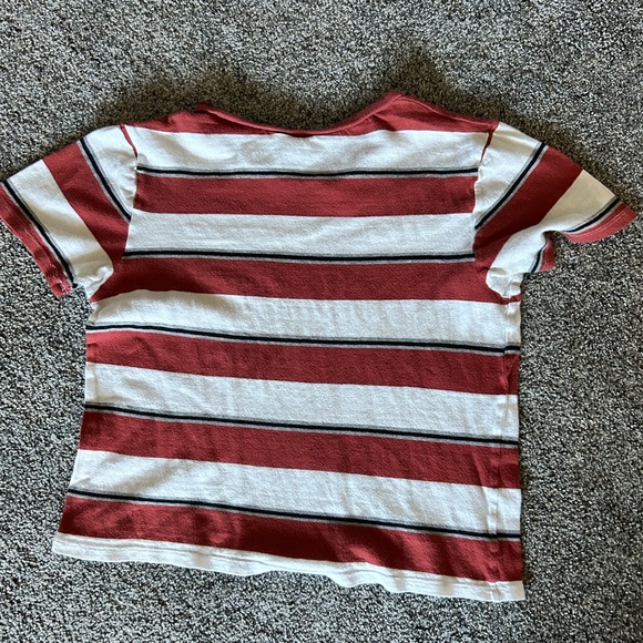 TILLYS - red, white, black striped top. Size XS - Picture 2 of 3